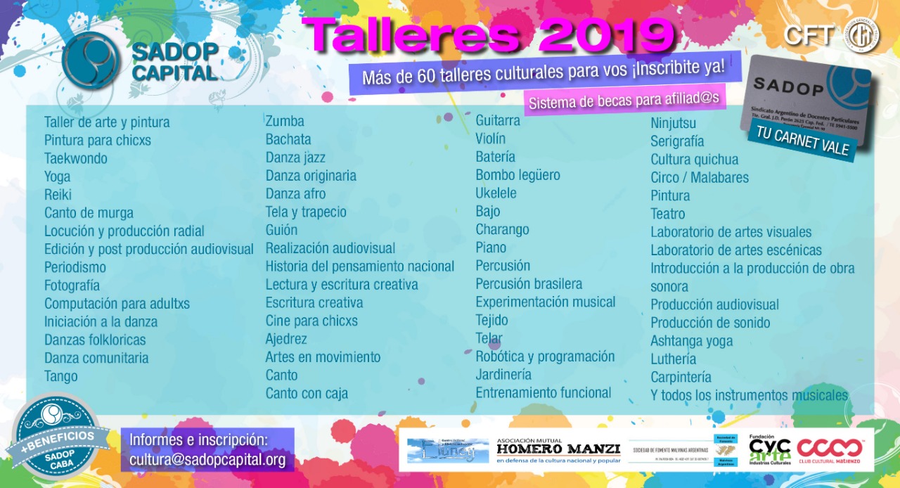 En este momento estás viendo Talleres 2019