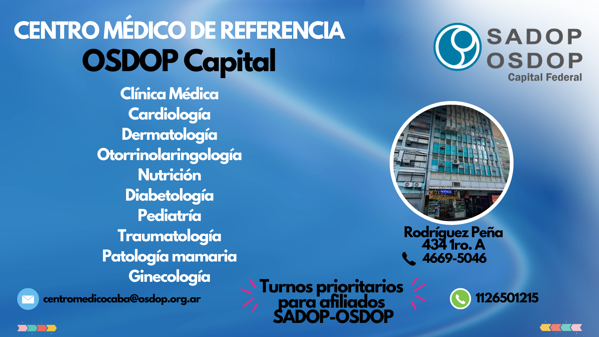 ¡Ya podés pedir turno en el Centro Médico de Referencia OSDOP Capital!